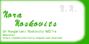 nora moskovits business card